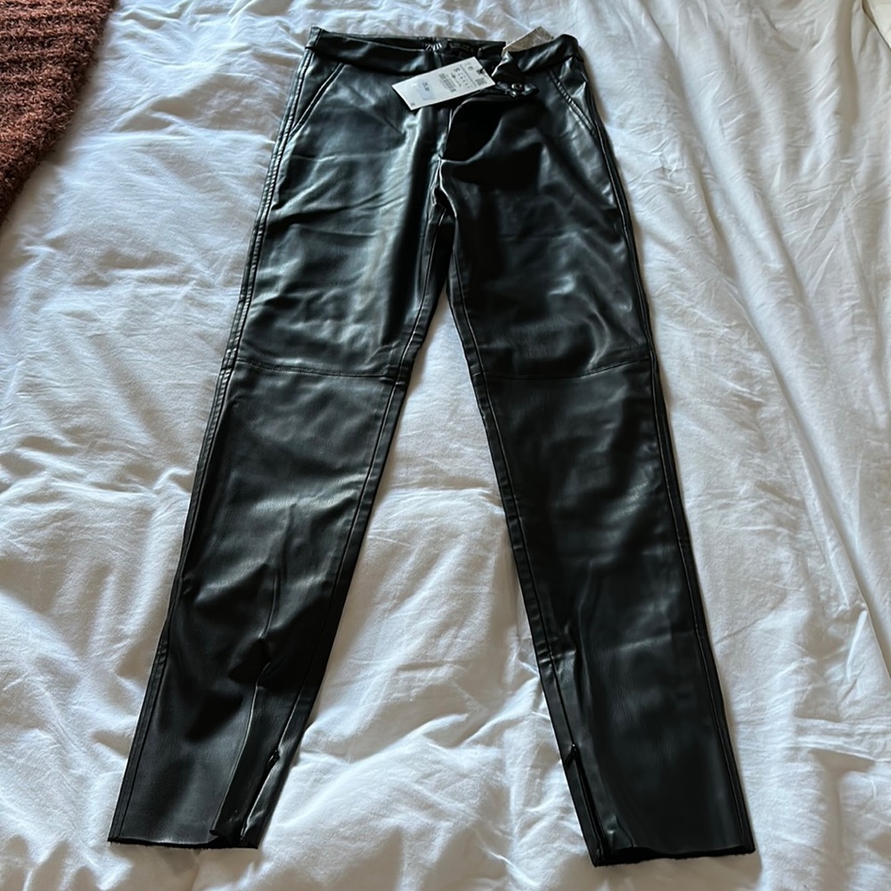 Zara Leather Hi-Rise Leggings